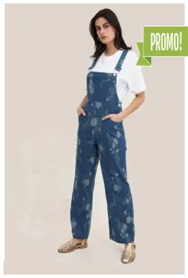 Salopette en Denim Brodé pour Femmes - Élégance et Confort 