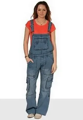 Salopette Look Cargo Femme : Élégance et Confort en Salopette Bleue Coupe Baggy