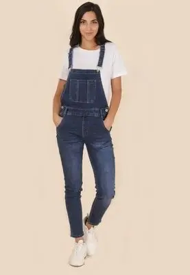 Salopette Slim en Jean Brut pour Femmes - Élégance et Confort 